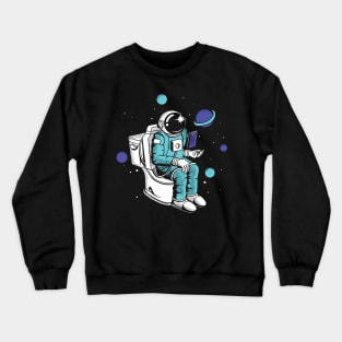 Poopin Space Astronaut Color Funny Space Gift Crewneck Sweatshirt